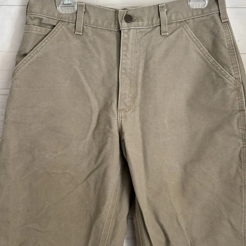 Carhartt Size 31X30 Men's Tan Carpenter Thrashed Work Pants Stained Knees